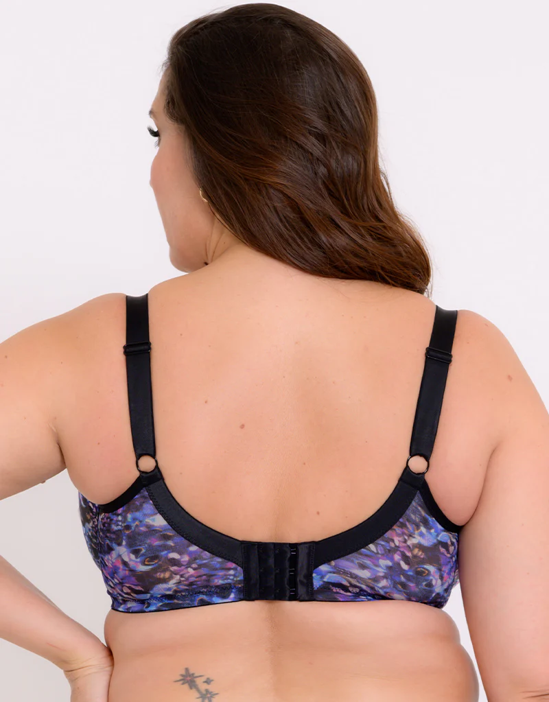 Adella Athena Aura Full Cup Side Support Bra Black/Blue Print - Image 5
