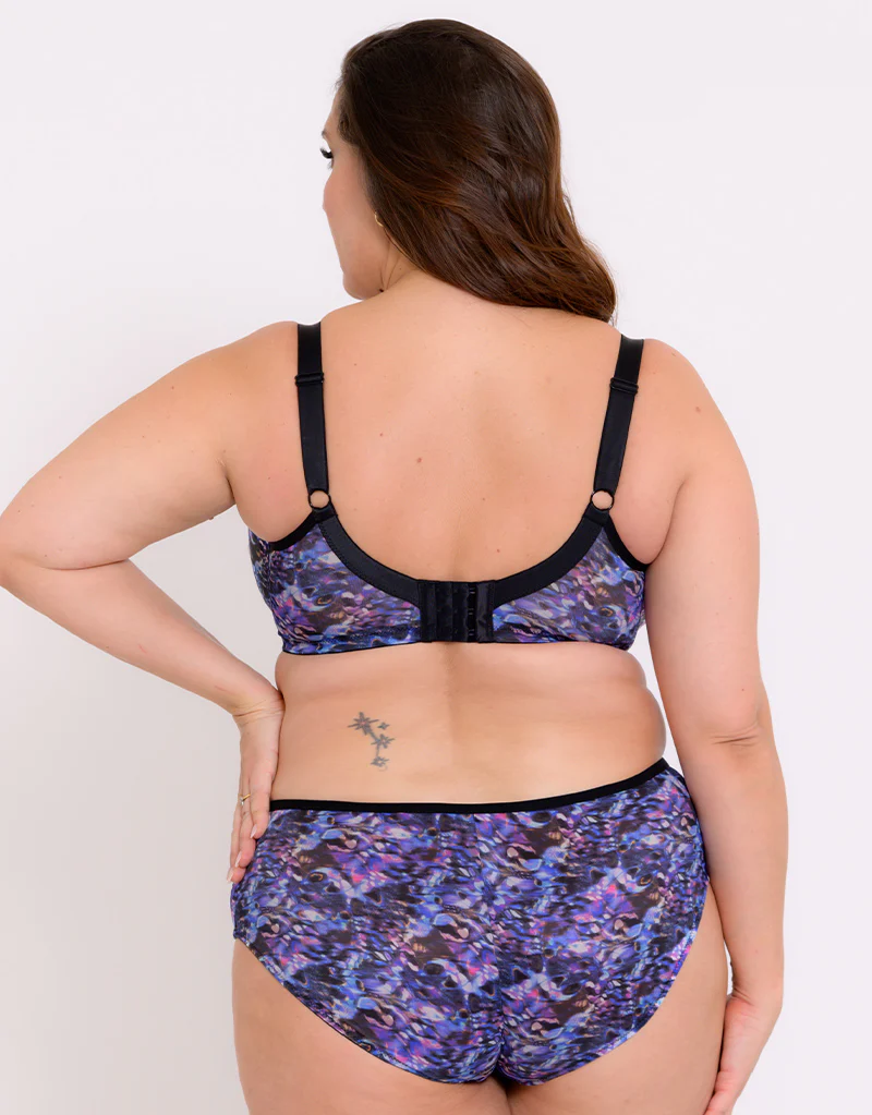 Adella Athena Aura Full Cup Side Support Bra Black/Blue Print - Image 6