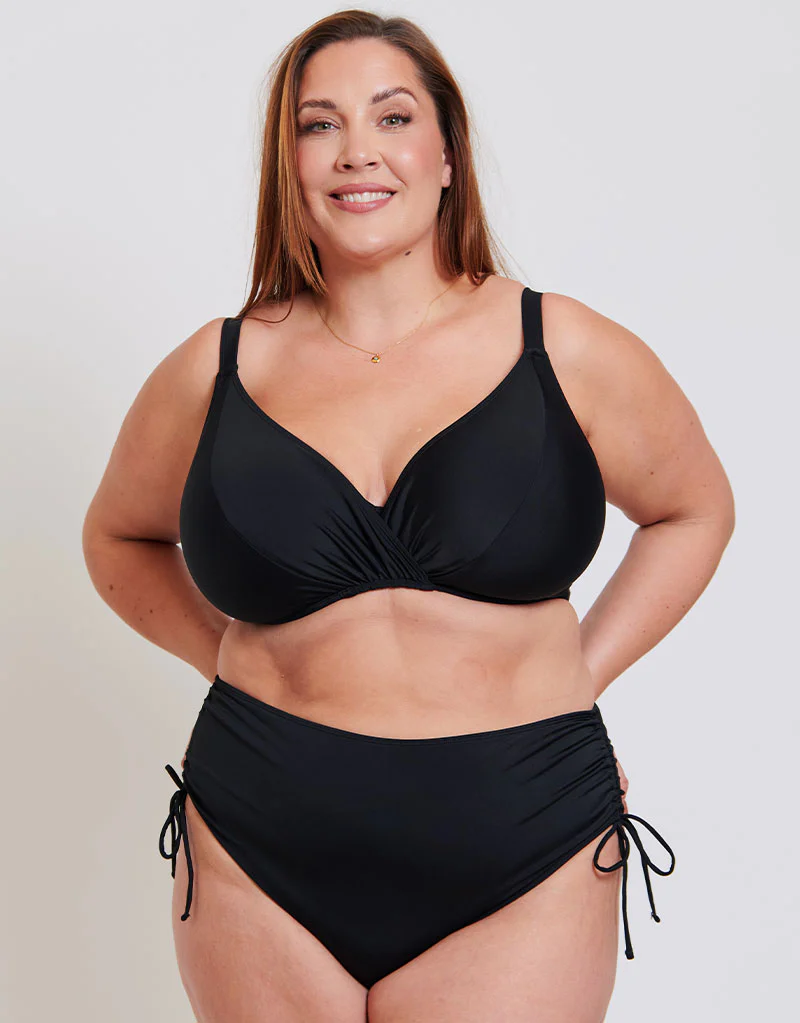 Adella Calypso Plunge Bikini Top Black