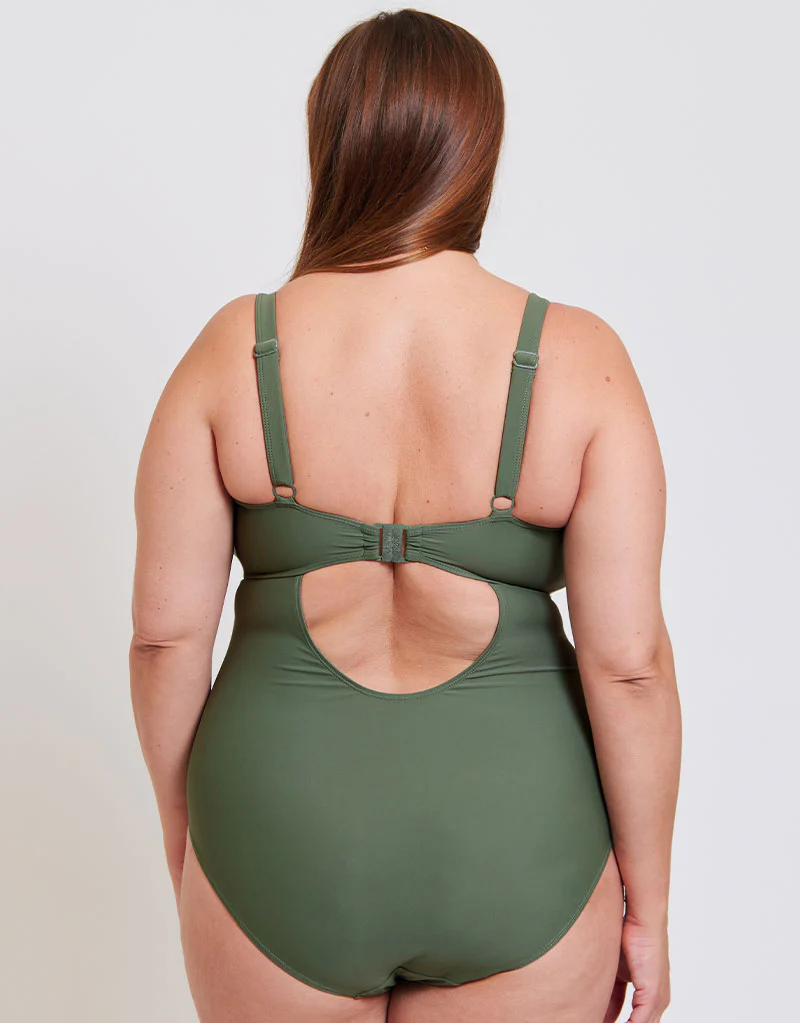Adella Calypso Plunge Control Swimsuit Dusky Green - Image 6