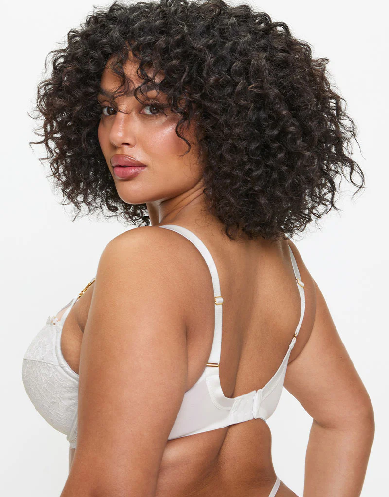 Ann Summers Lovers Lace Padded Plunge Bra White - Image 5