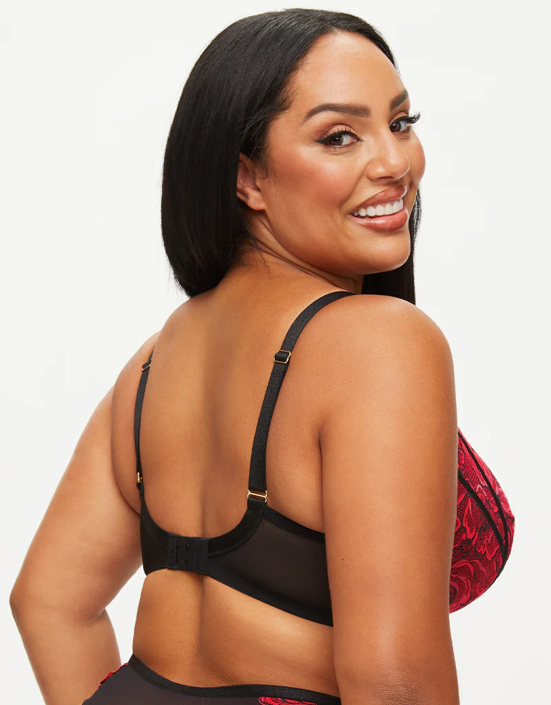 Ann Summers Nightfall Padded Plunge Bra Black/Red - Image 5