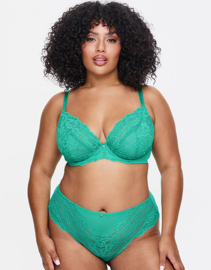 Ann Summers Sexy Lace Plunge Bra Bright Green