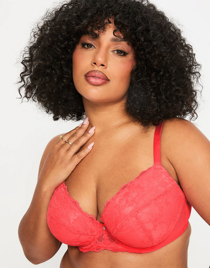 Ann Summers Sexy Lace Padded Plunge Bra Coral - Image 3