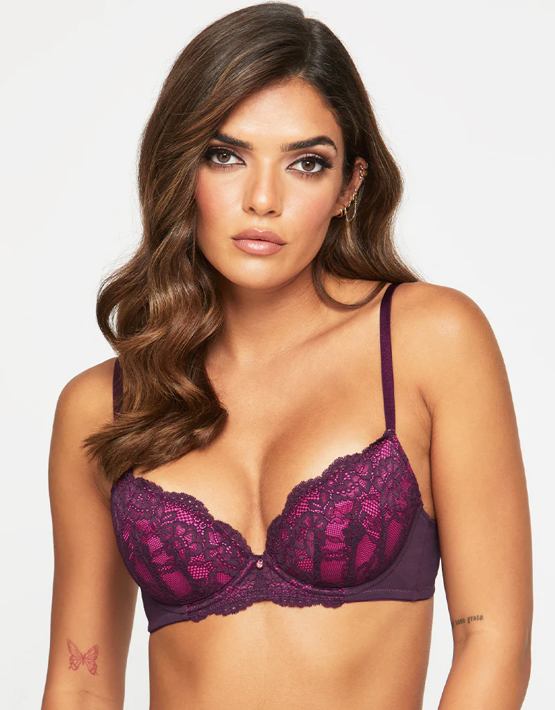 Ann Summers Sexy Lace Planet Padded Plunge Bra Purple/Pink - Image 3
