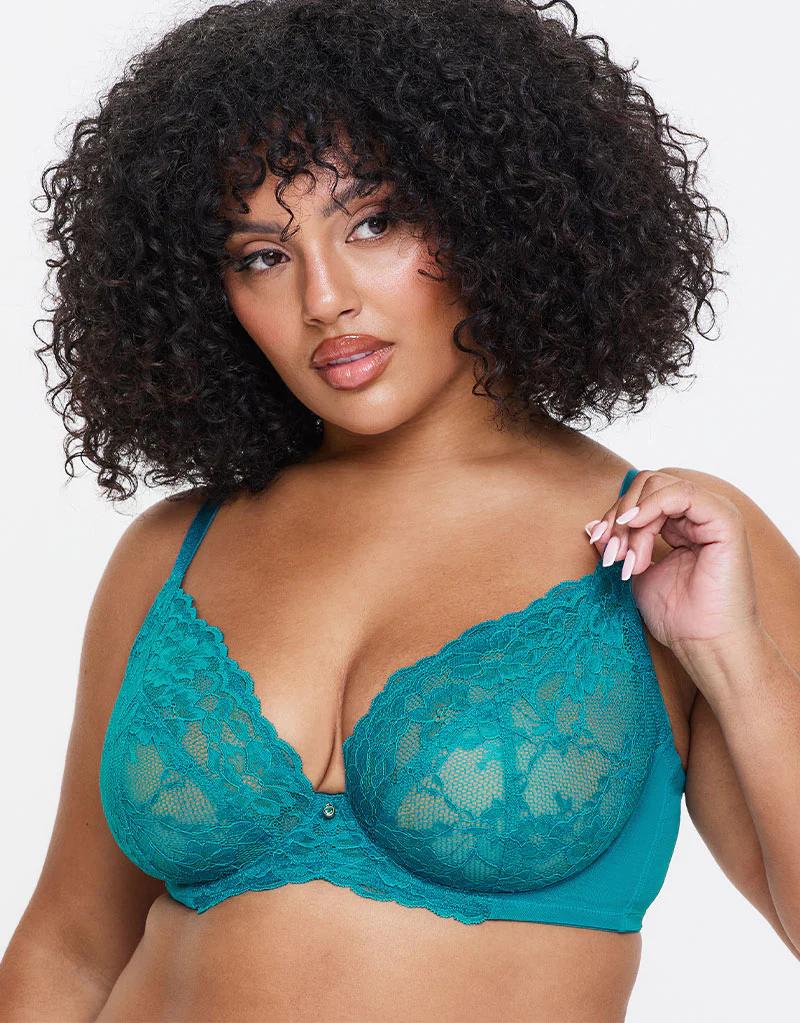 Ann Summers Sexy Lace Plunge Bra Blue/Green - Image 2