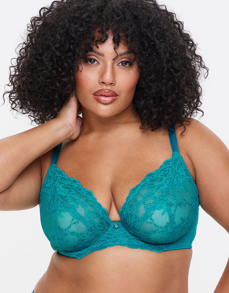 Ann Summers Sexy Lace Plunge Bra Blue/Green - Image 3
