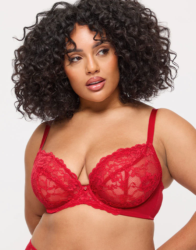 Ann Summers Sexy Lace Plunge Bra Red - Image 2