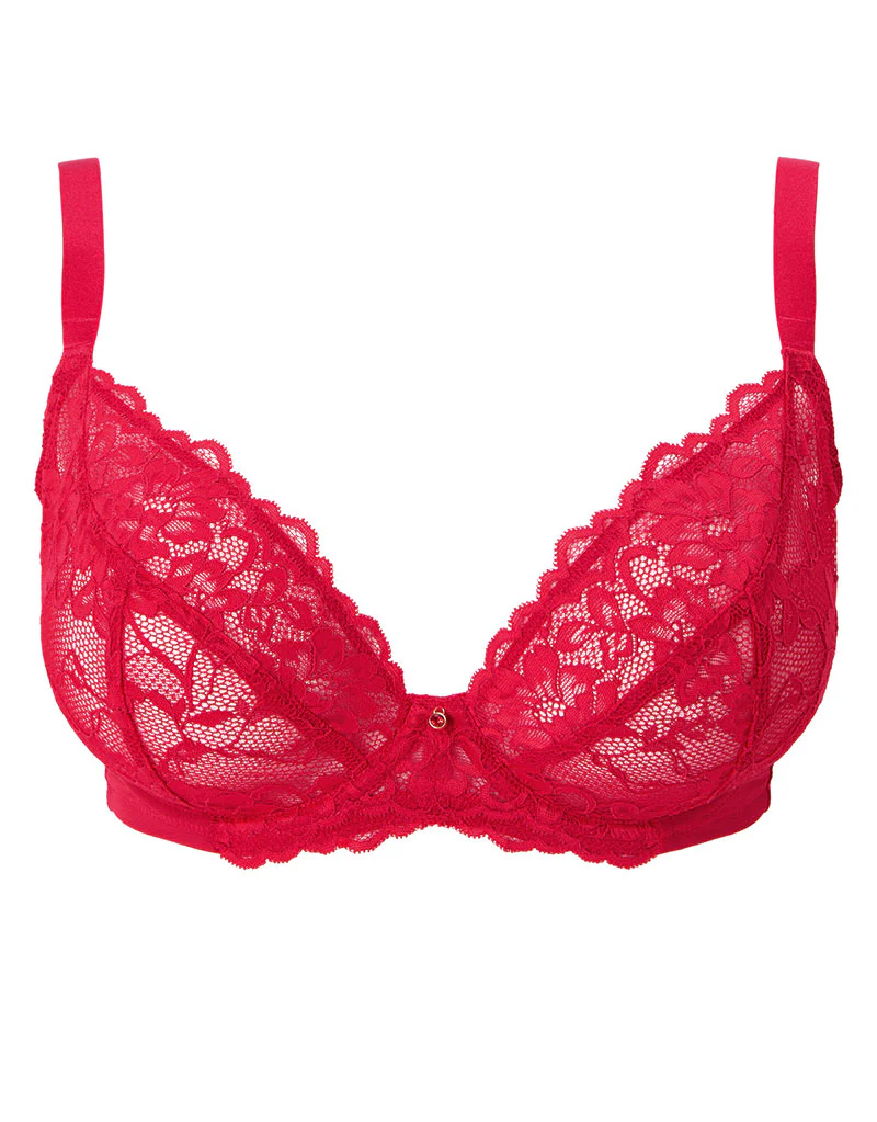 Ann Summers Sexy Lace Plunge Bra Red - Image 5