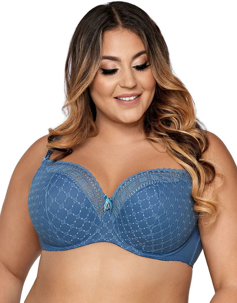 Ava Lingerie Frosting Half Padded Bra Blue - Image 2