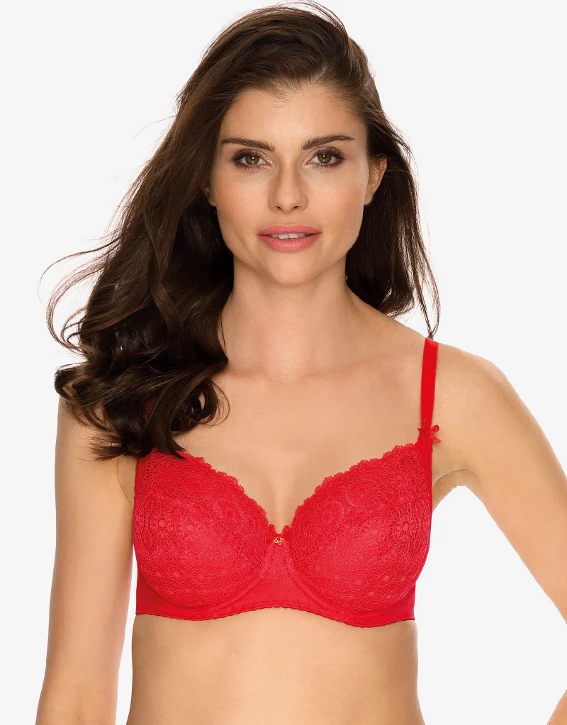 Bella Misteria Lace Fantasy Balconette Bra Red - Image 3