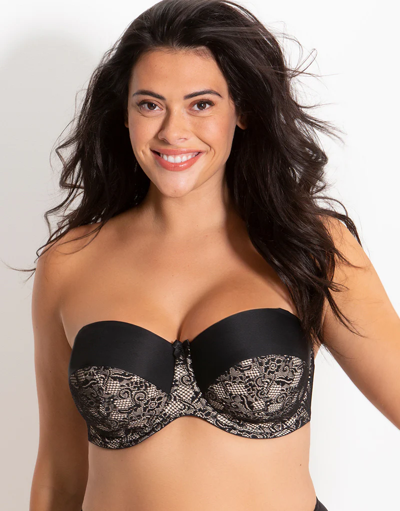 Charnos Superfit Lace Strapless Bra Black/Cosmetic - Image 3