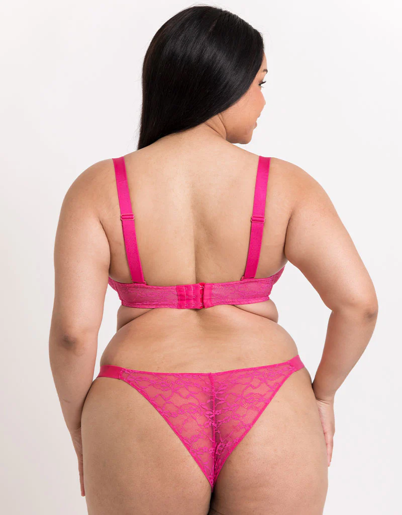 Curvy Kate All Night Lace Scooped Multiway Balcony Bra Hot Pink/ Blush - Image 7