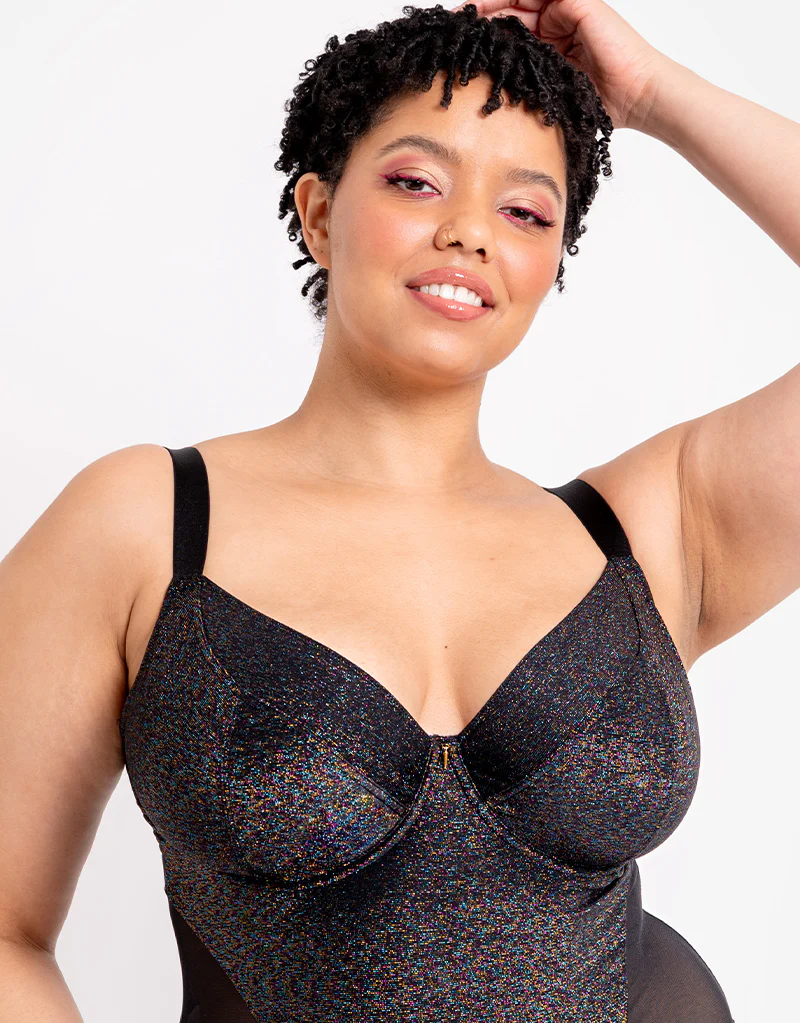 Curvy Kate All Night Plunge Body Black Multi - Image 3