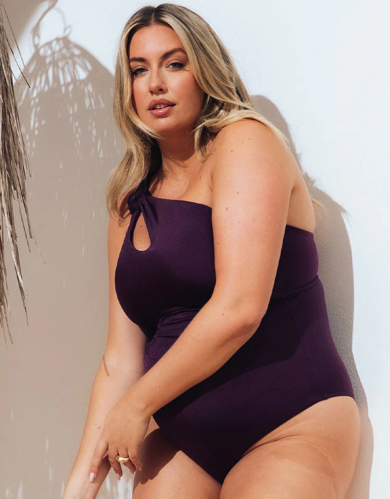 Curvy Kate Beach Bliss Asymmetric Padded Swimsuit Mulberry Purple - Image 2