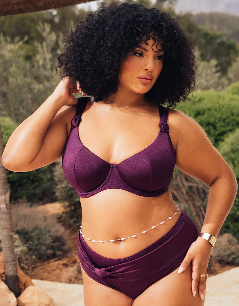 Curvy Kate Beach Bliss Scooped Balcony Bikini Top Mulberry Purple - Image 2