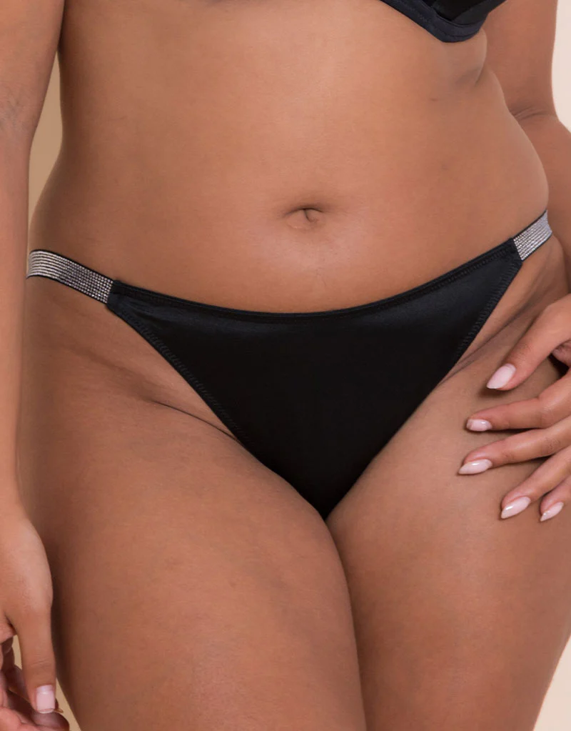 Curvy Kate Boost Diamante Tanga Black