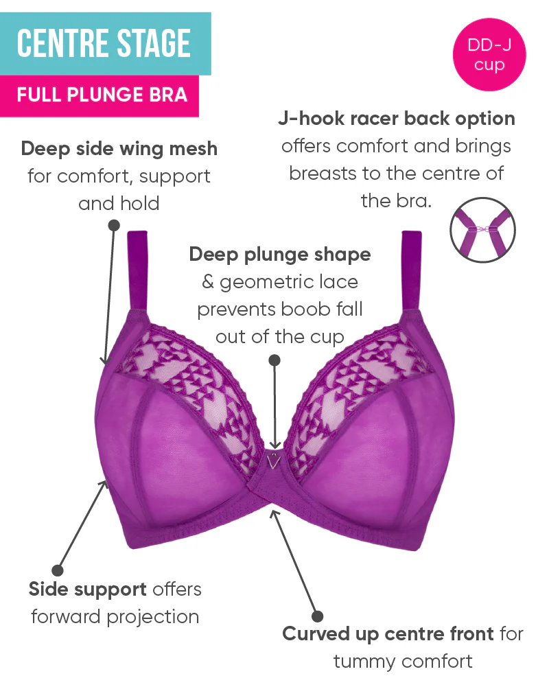 Curvy Kate Centre Stage Full Plunge Side Support Bra Violet - Image 5
