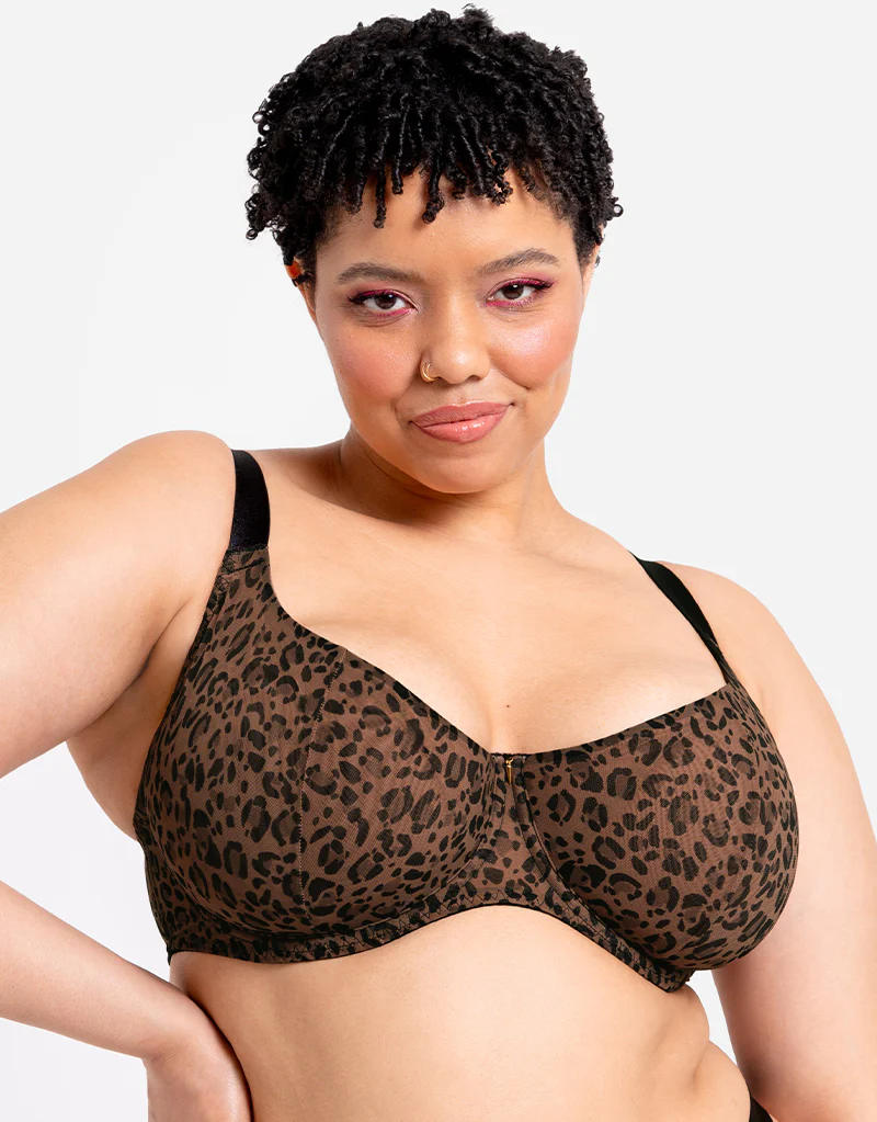 Curvy Kate Cool Cat Scooped Multiway Balcony Bra Leopard Brown - Image 3