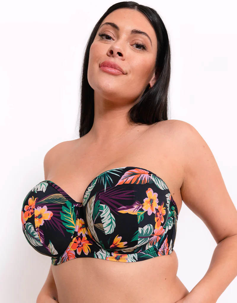 Curvy Kate Cuba Libre Bandeau Strapless Multiway Bikini Top Print Mix - Image 3