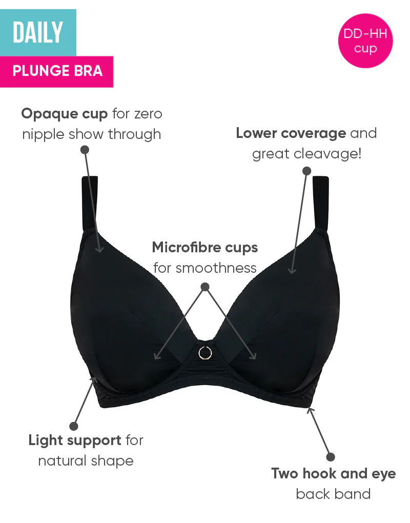 Curvy Kate Daily Plunge Bra Black - Image 3