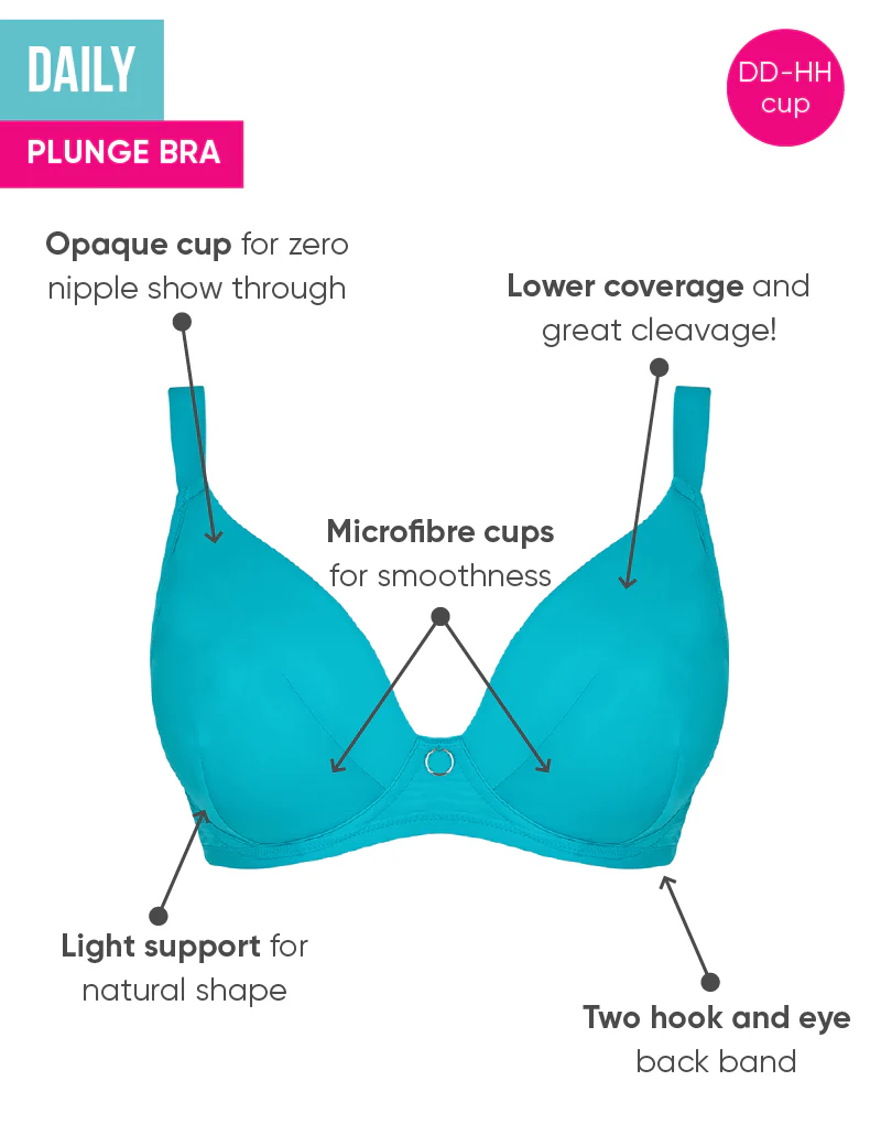 Curvy Kate Daily Plunge Bra Turquoise - Image 4