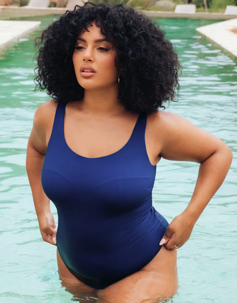 Curvy Kate Deep Dive Non-Wired Swimsuit Cobalt Blue - Image 2