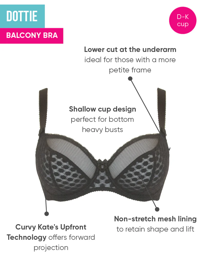 Curvy Kate Dottie Balcony Bra Black - Image 6