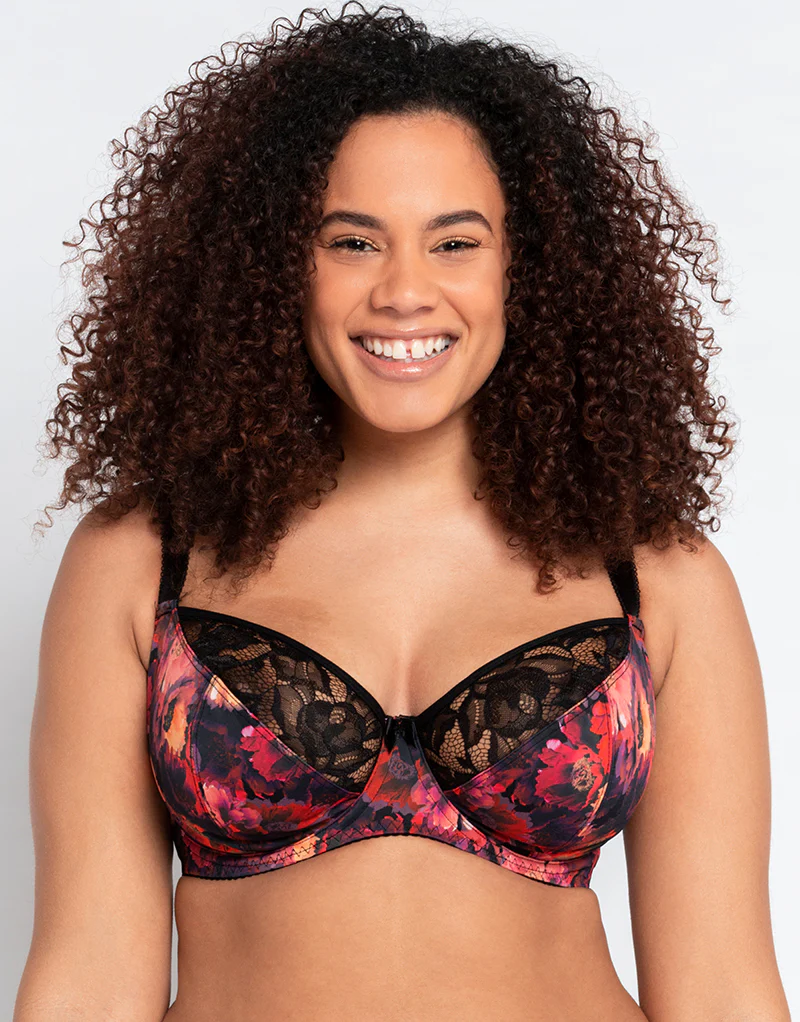 Curvy Kate Drama Queen Balcony Bra Black Print - Image 3