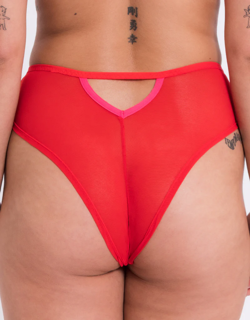 Curvy Kate Elementary High Waist Brazilian Red/Pink - Image 2