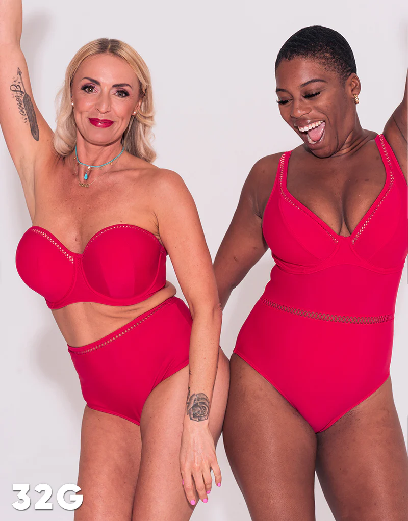 Curvy Kate First Class Bandeau Strapless Multiway Bikini Top Red - Image 10