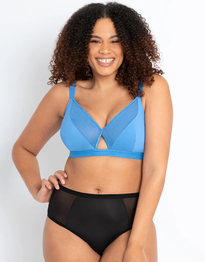 Curvy Kate Get Up and Chill Non-Wired Bralette Denim Blue - Image 2