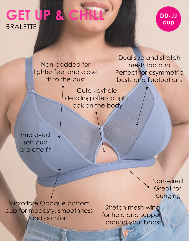 Curvy Kate Get Up and Chill Non-Wired Bralette Slate Blue - Image 3