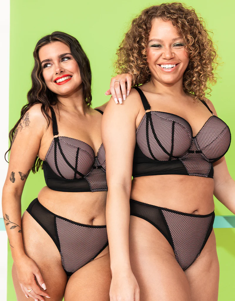 Curvy Kate Gin Fizz Longline Balcony Bra Black/Blush - Image 10