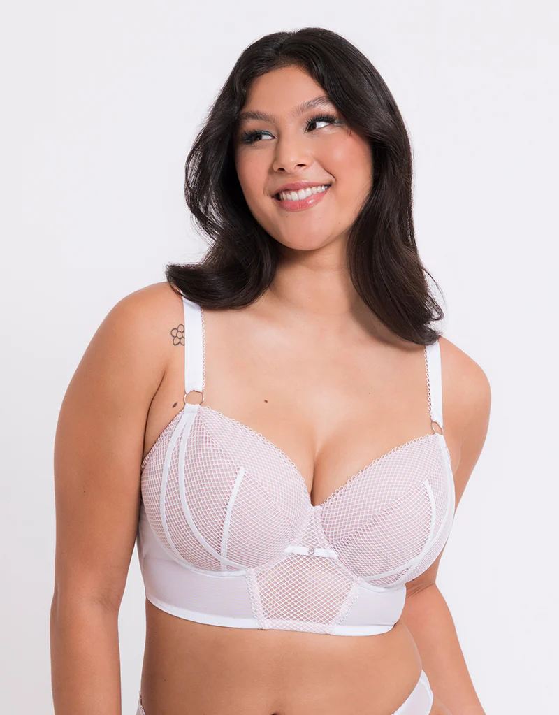 Curvy Kate Gin Fizz Longline Balcony Bra White/Blush - Image 3