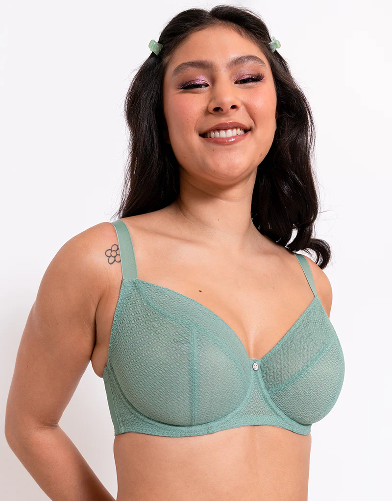 Curvy Kate Happy Boobs Balcony Bra Sage Green - Image 3