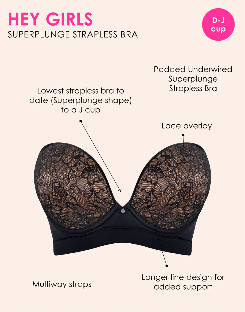 Curvy Kate Hey Girls SuperPlunge Strapless Multiway Bra Black/Latte - Image 3