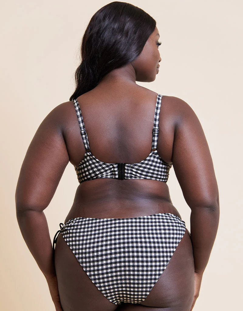 Curvy Kate Holiday Check Scooped Balcony Bikini Top Black - Image 6