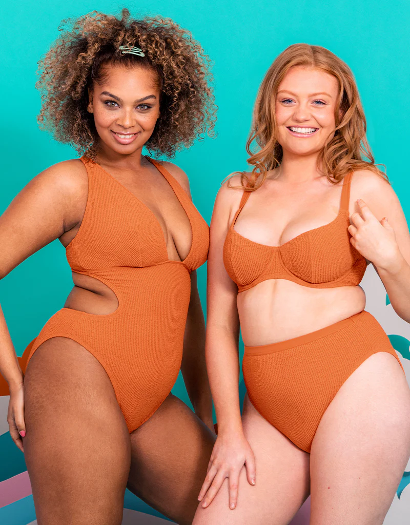 Curvy Kate Holiday Crush Non Wired Plunge Swimsuit Rust - Image 7
