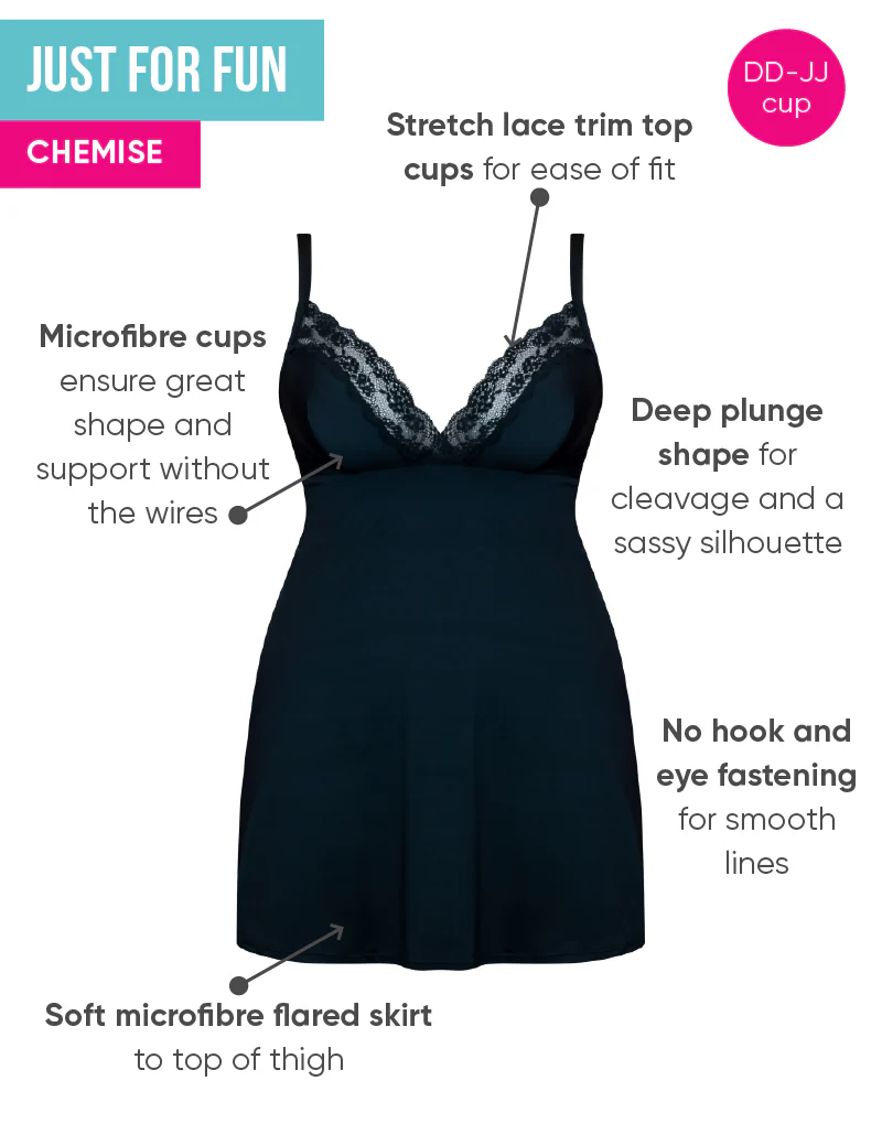 Curvy Kate Just For Fun Chemise Black - Image 3