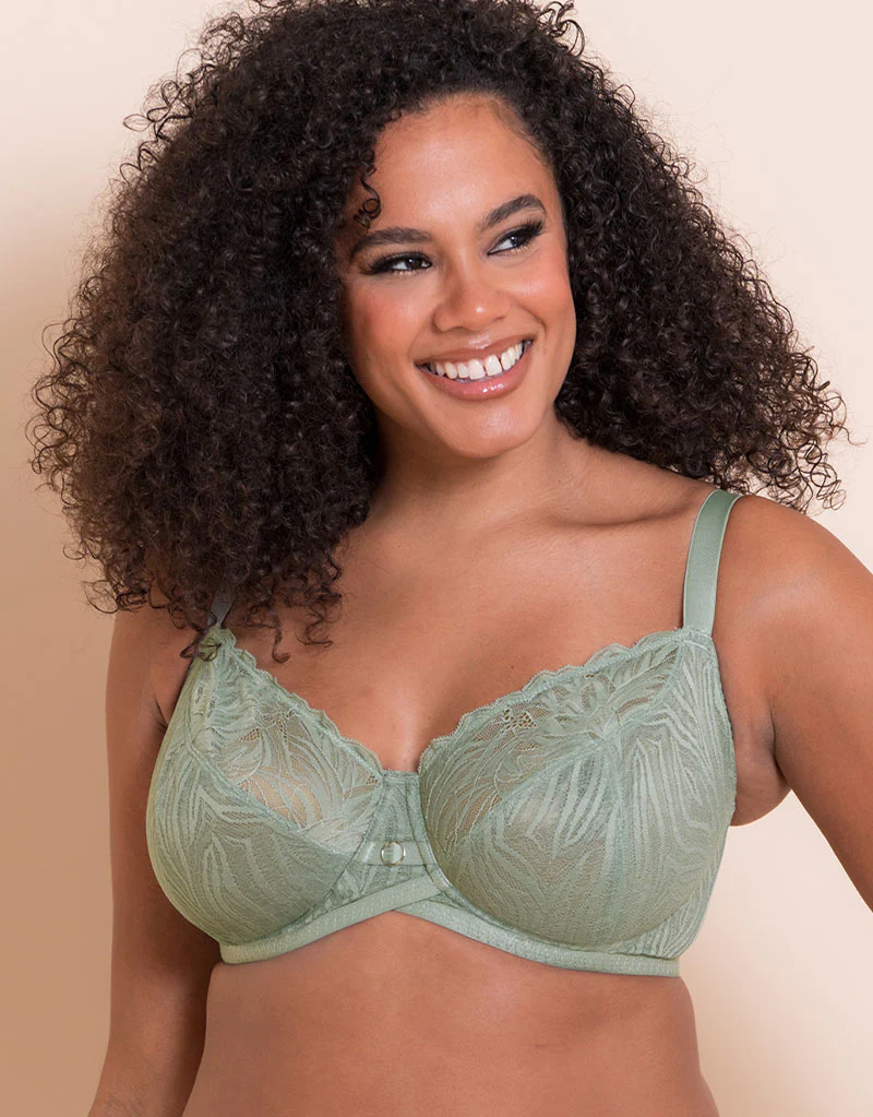 Curvy Kate Lace Daze Balcony Bra Sage Green - Image 3