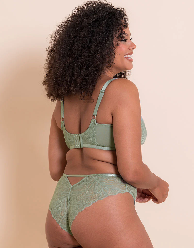 Curvy Kate Lace Daze Brazilian Brief Sage Green - Image 4