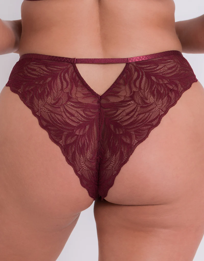 Curvy Kate Lace Daze Brazilian Brief Claret - Image 2