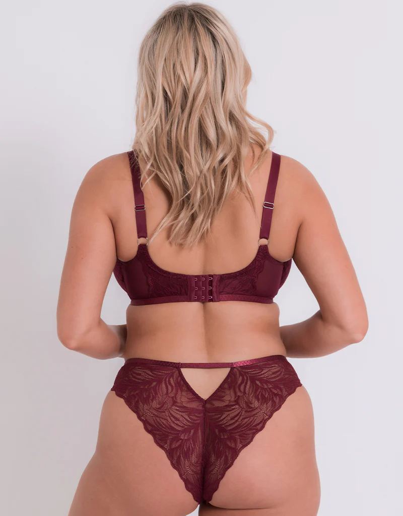 Curvy Kate Lace Daze Brazilian Brief Claret - Image 4
