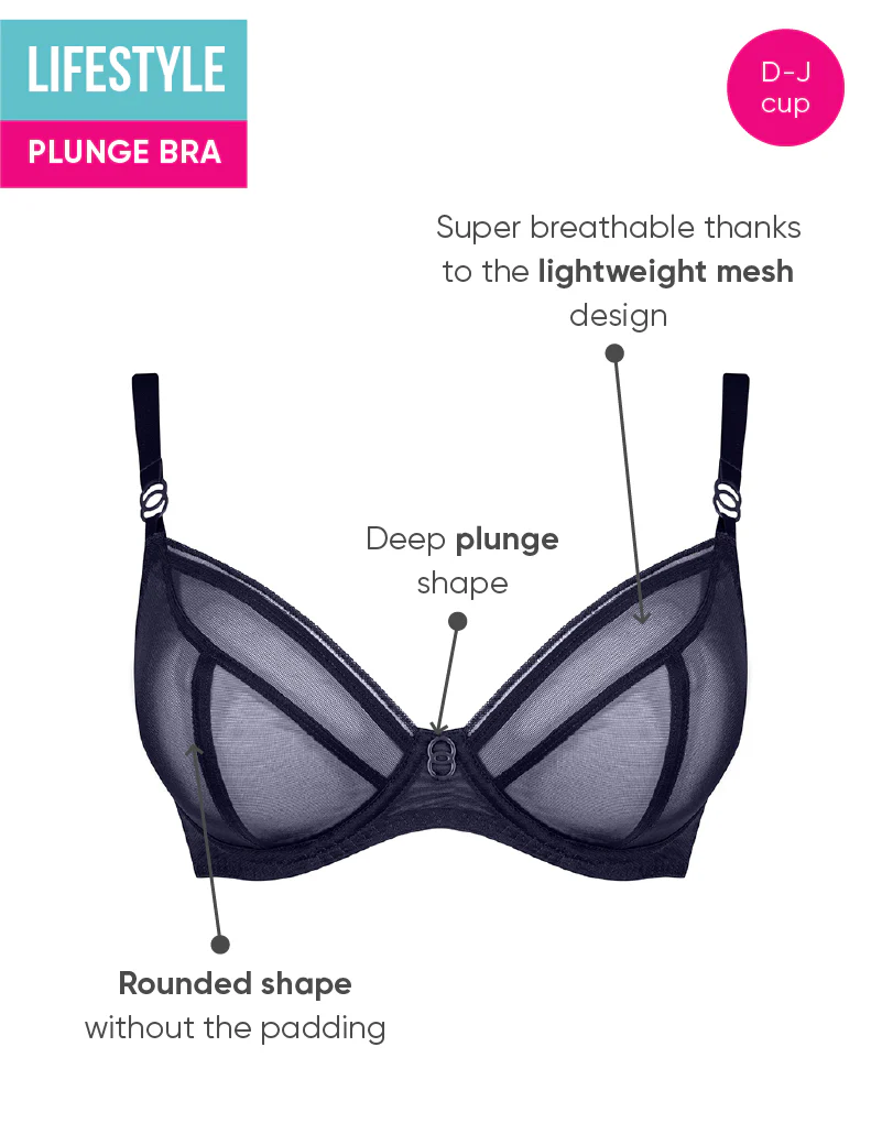 Curvy Kate Lifestyle Plunge Bra Navy - Image 7