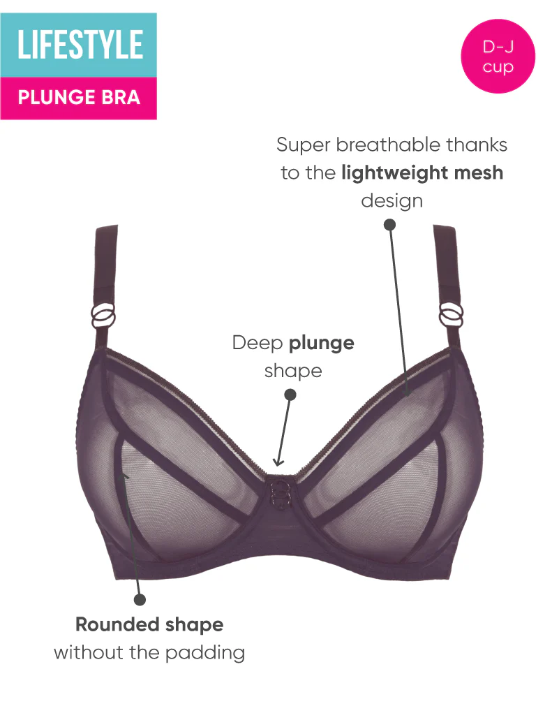 Curvy Kate Lifestyle Plunge Bra Plum Purple - Image 3