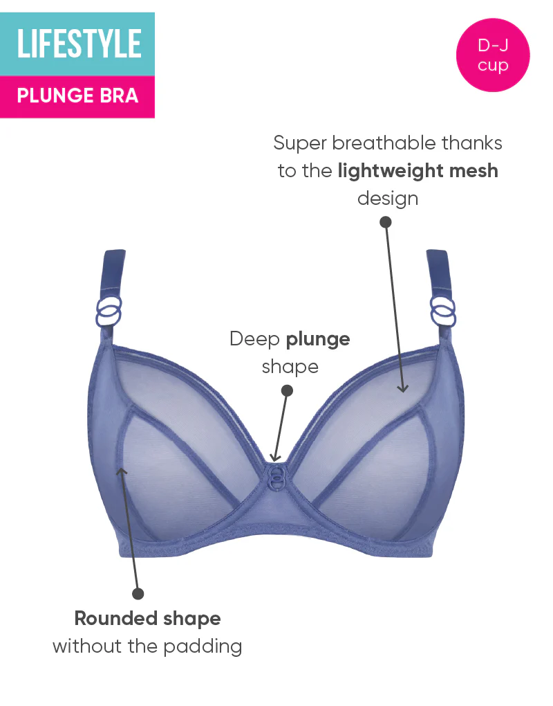 Curvy Kate Lifestyle Plunge Bra Slate Blue - Image 7
