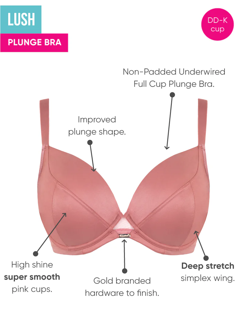 Curvy Kate Lush Full Plunge Bra Rose Shimmer - Image 3