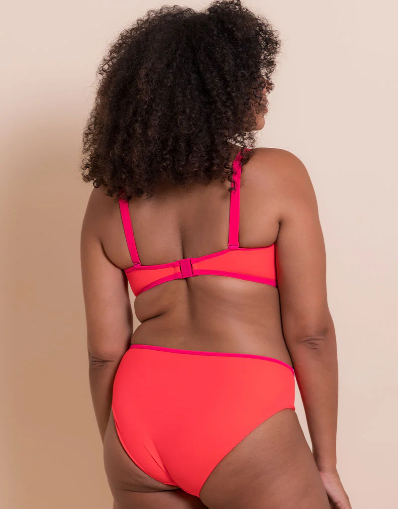 Curvy Kate Minimalist Bandeau Strapless Multiway Bikini Top Coral/Pink - Image 6