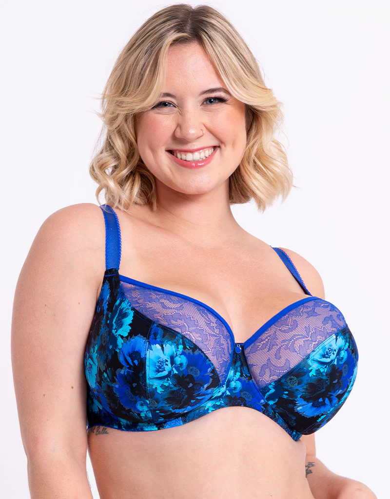 Curvy Kate Moody Bloom Balcony Bra Cobalt/Floral - Image 3